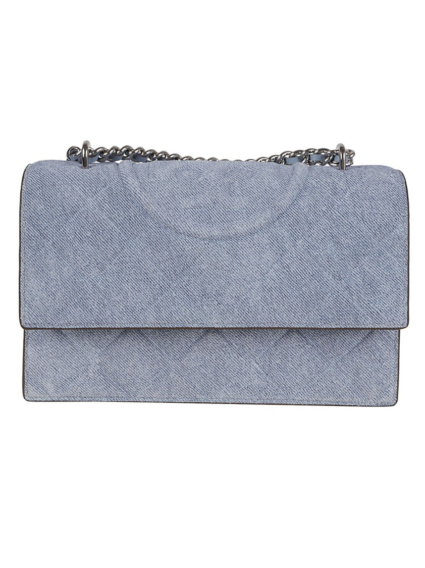 Tory Burch Fleming Denim Small Convertible Shoulder Bag