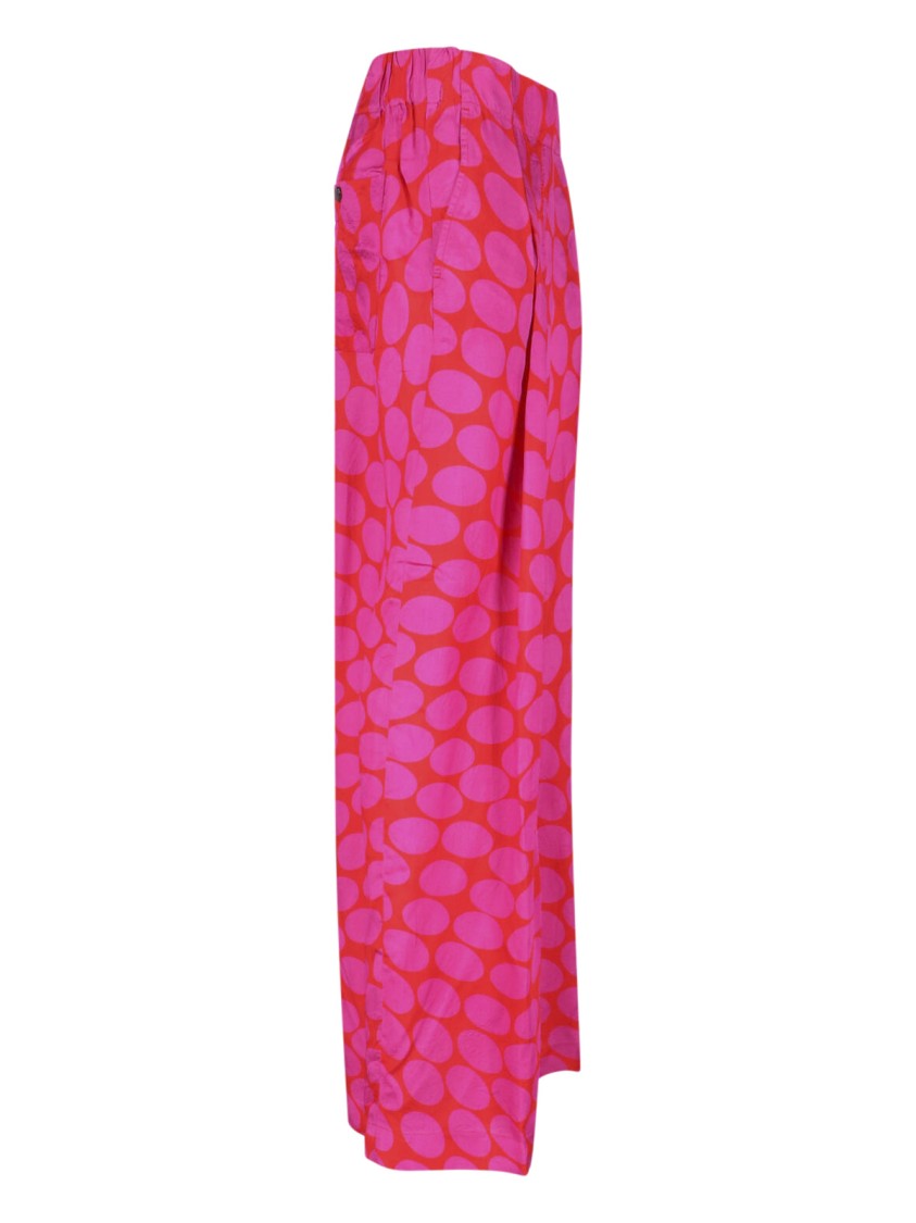 Dries Van Noten High-Waisted Wide-Leg Pants With Geometric Pattern