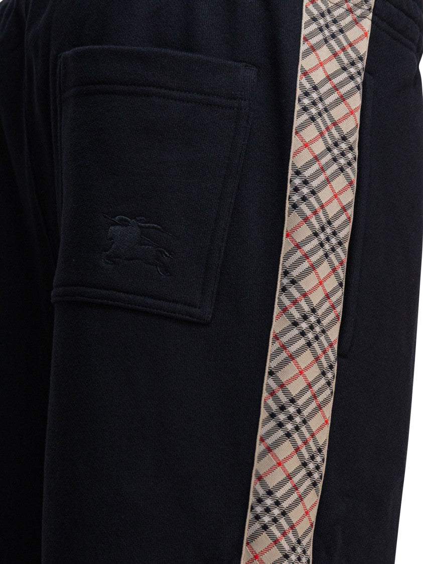 Burberry Check Trim Trousers With Mid-Rise Design