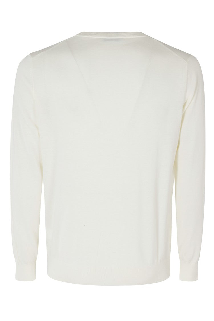 Kangra Butter Single Thread Ribbed Trim Cotton Sweater