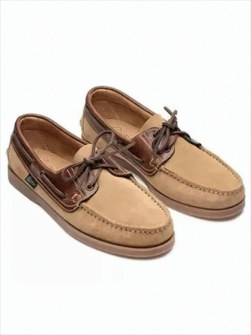 Paraboot Two-Tone Leather Loafers With Moccasin-Style Toe