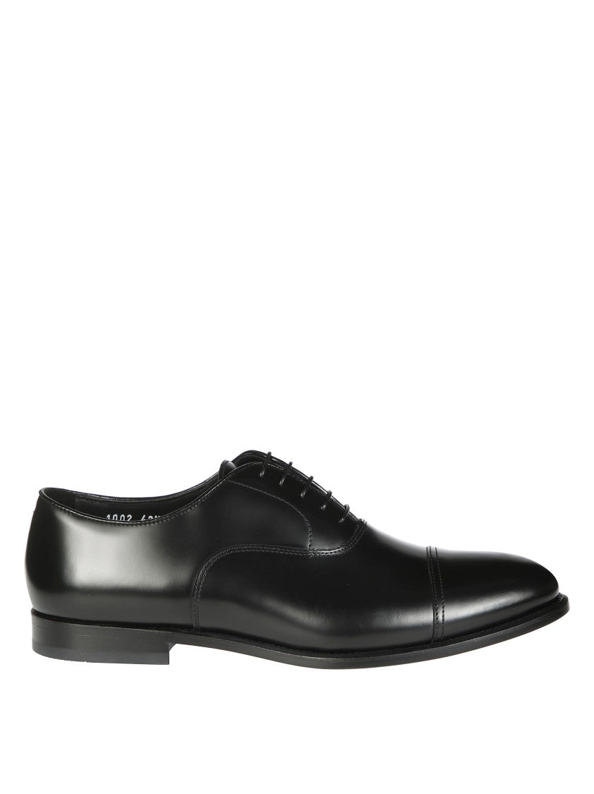 Doucal's Black Leather Oxford Shoes