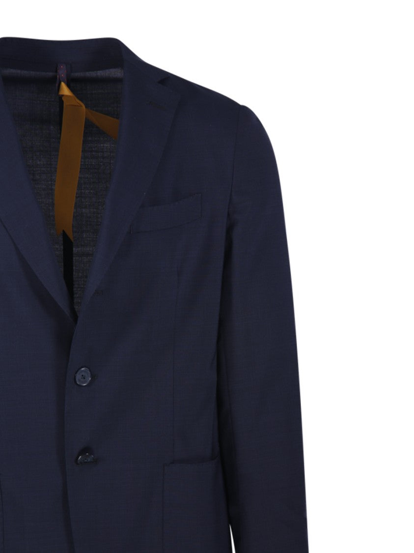 Santaniello Tailored Black Suit With Notch Lapels And Two-Button Closure