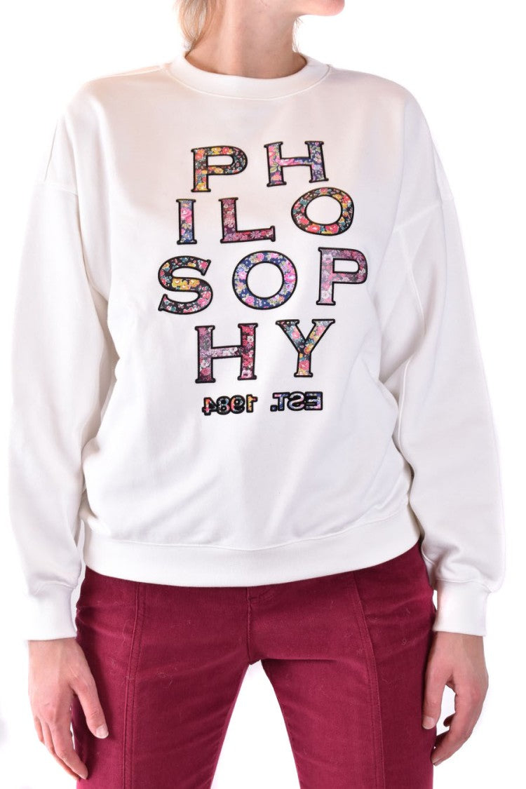 Philosophy Di Lorenzo Serafini Relaxed-Fit Cotton Sweatshirt With Multicolor Floral Pattern
