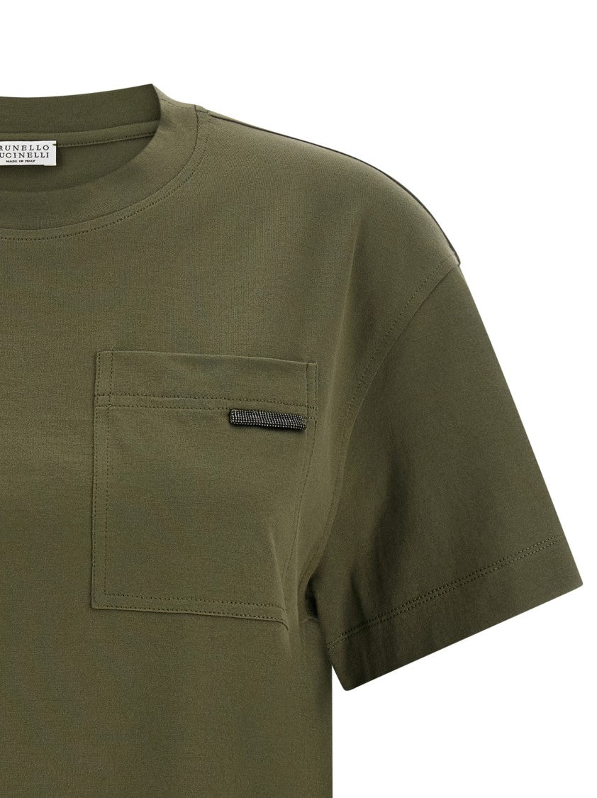 Brunello Cucinelli 'Shiny Tab' T-Shirt