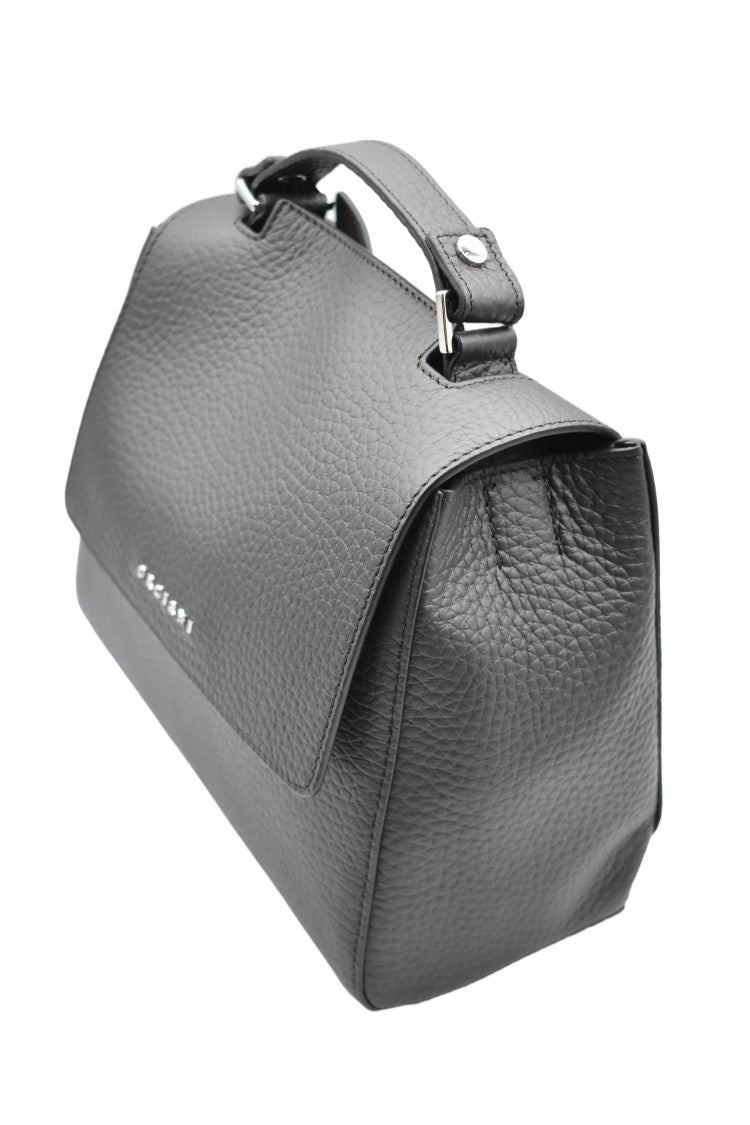 Orciani Compact Structured Shoulder Bag With Flap Closure