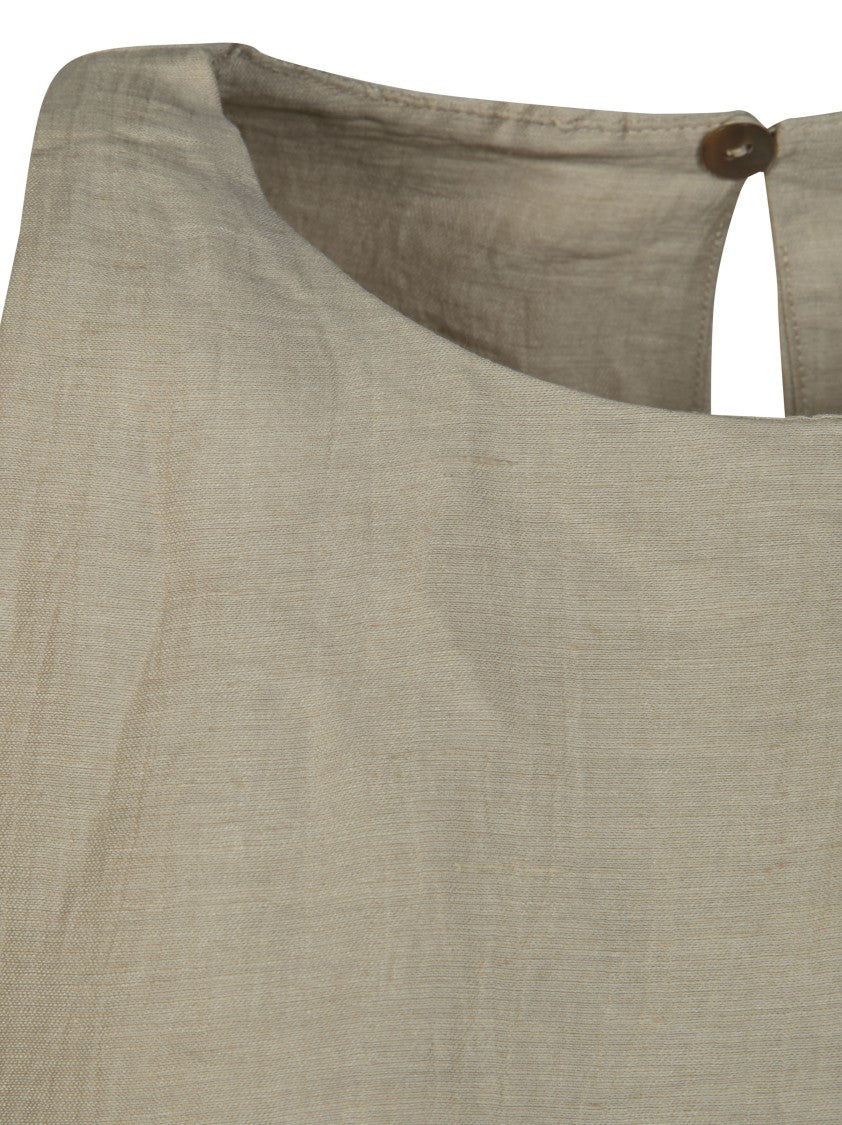 Alpha Studio Linen Blend Keyhole Back A-Line Dress