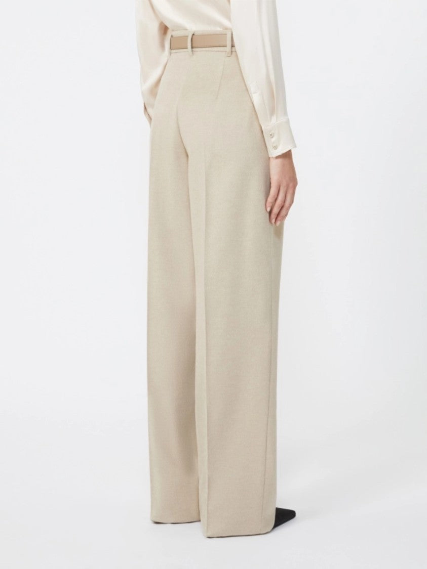Max Mara Classic High-Waisted Wide-Leg Trousers With Matching Belt