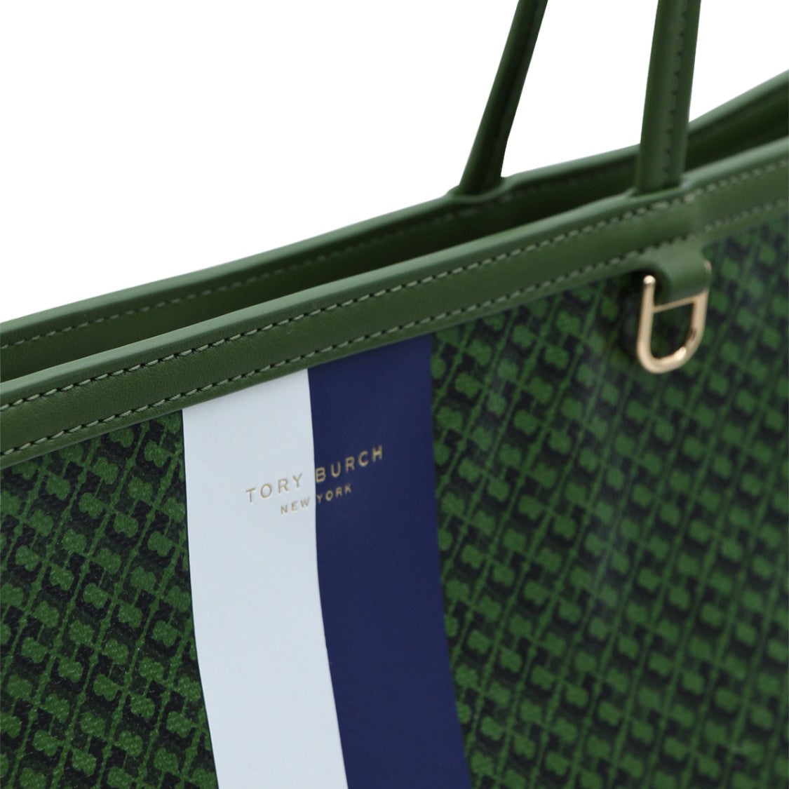 Tory Burch Structured Handbag With Smooth Green Exterior
