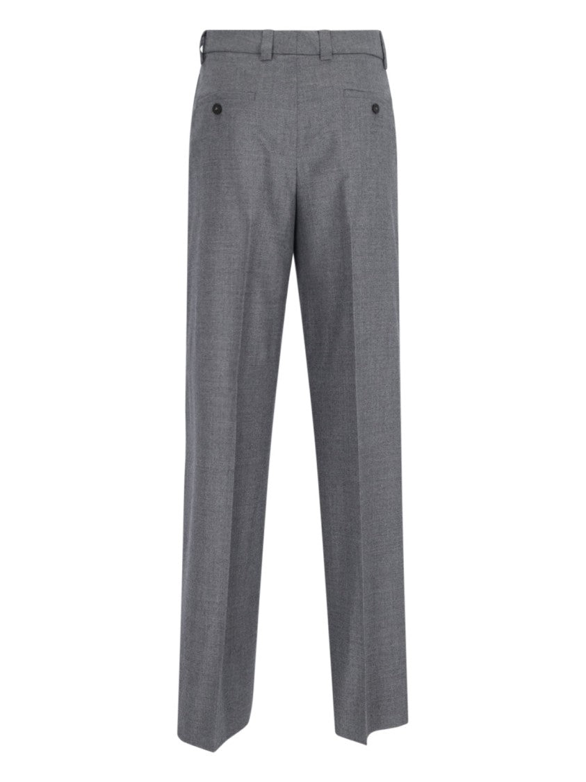 Incotex Wide-Leg Neera Trousers In Gray Virgin Wool