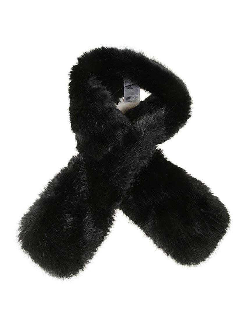 Stand Studio Plush Faux Fur Scarf With Rich Black Texture