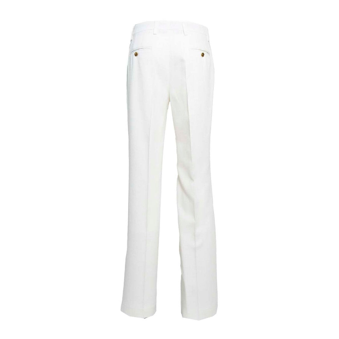 Etro White Viscose Straight Trousers With Slub Effect