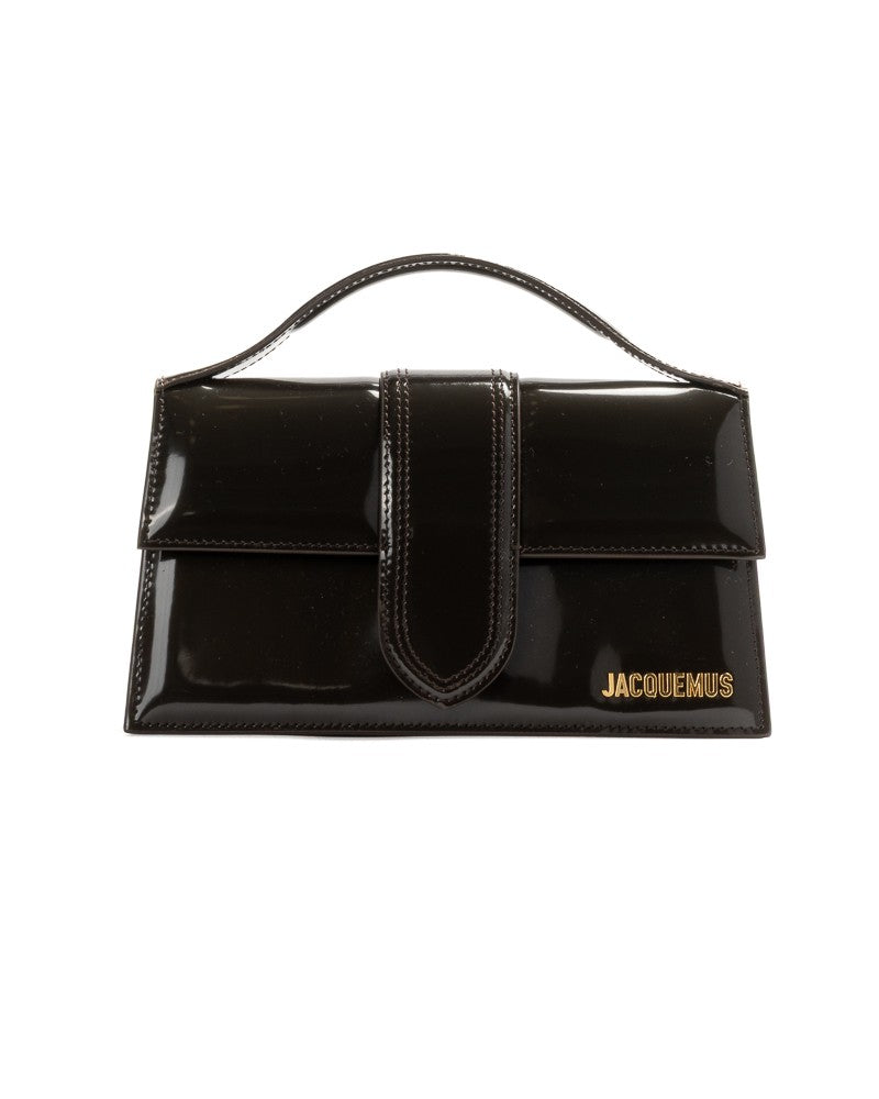 Jacquemus Le Grand Bambino In Patent Leather In Brown