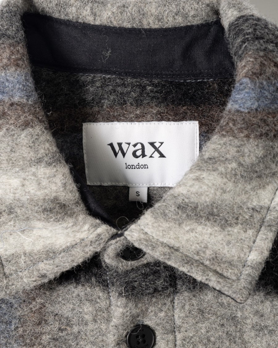 Wax London Wool Check Overshirt With Classic Collar