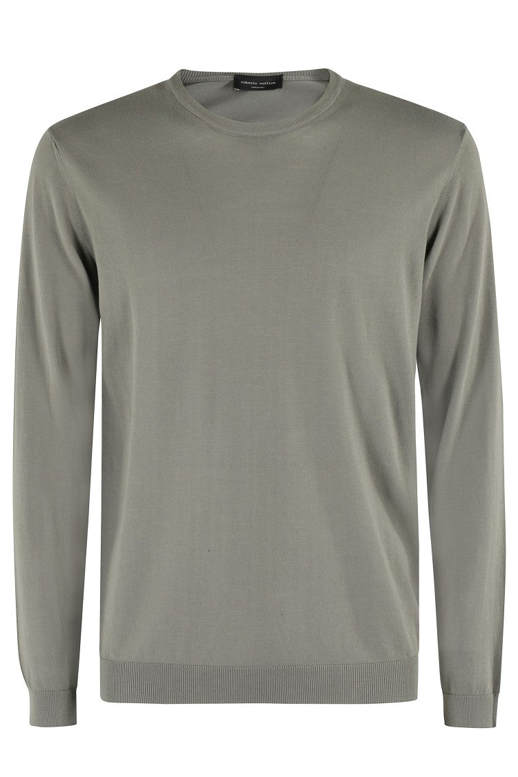 Roberto Collina Crew-Neck Long-Sleeve Cotton Sweater