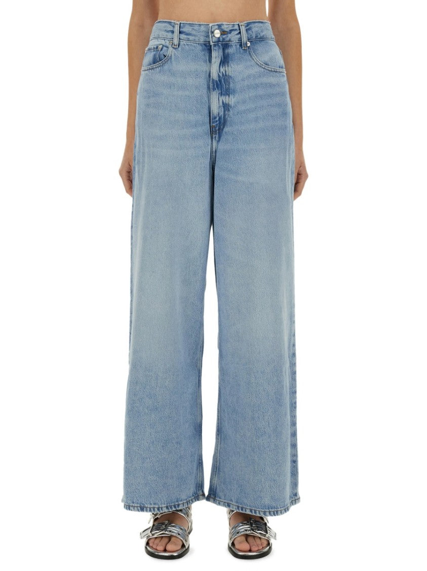 Ganni Baggy Jeans In Light Blue Wash
