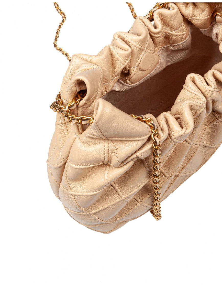 Tory Burch Mini Hobo Fleming In Nappa Color Vanilla