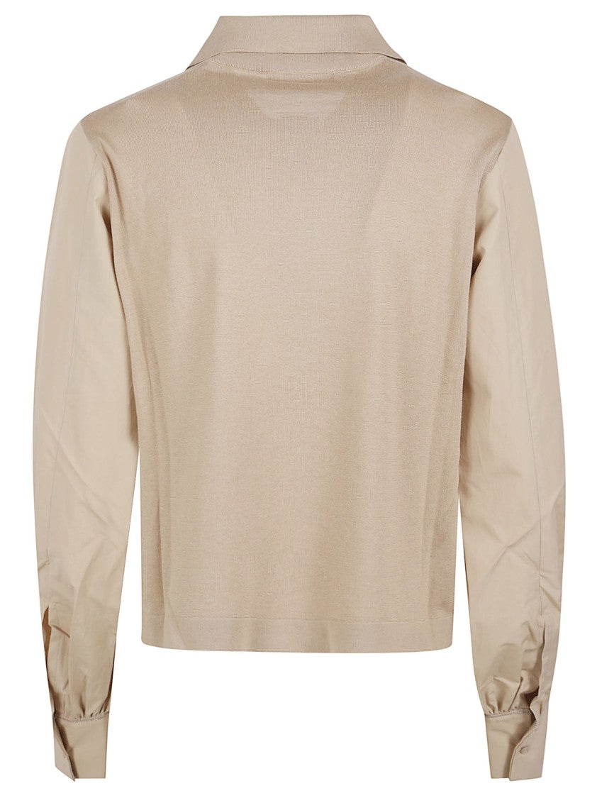 Fabiana Filippi Cropped Shirt With Concealed Placket And Puff Sleeves