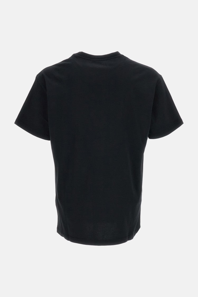 Givenchy Contrast Floral Print Cotton T-Shirt With Ribbed Collar