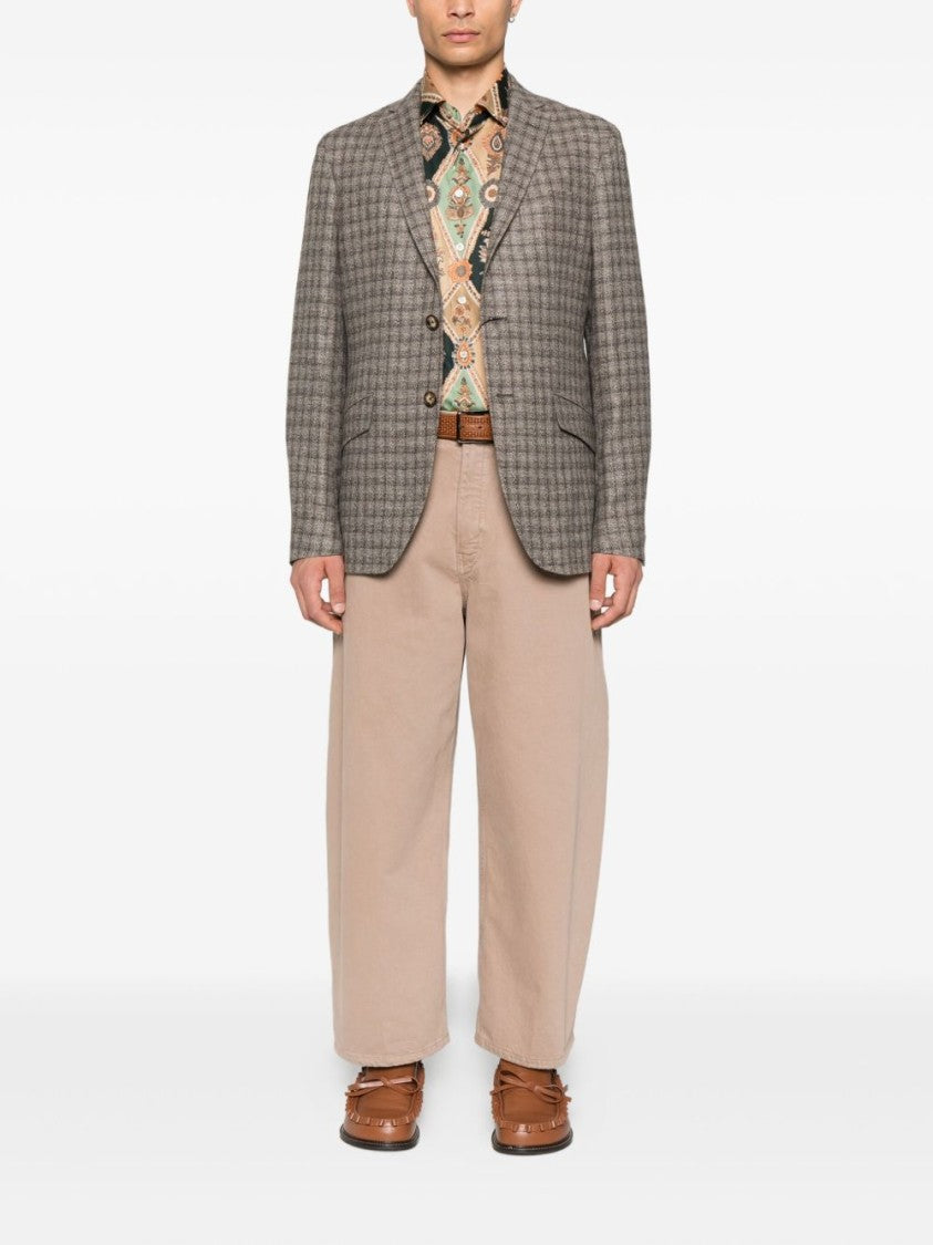 Etro Long-Sleeved Checked Blazer