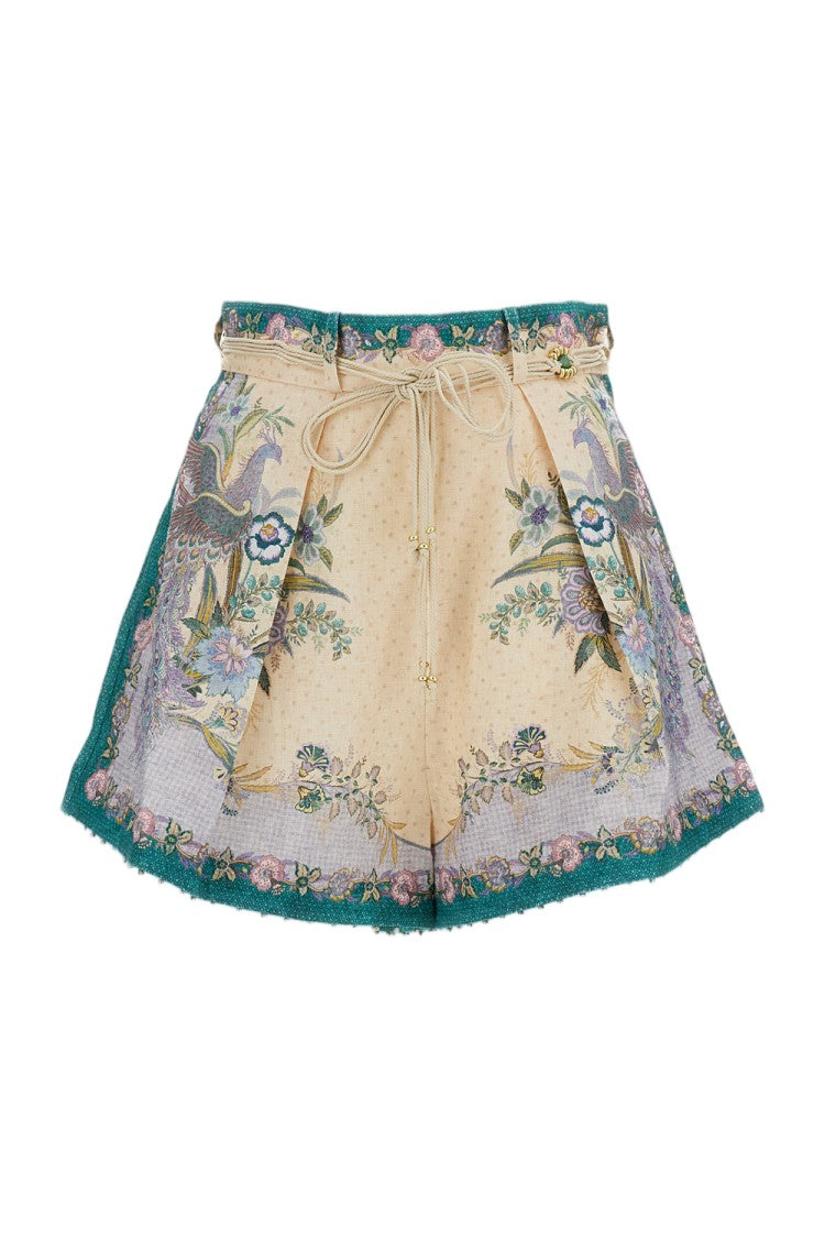 Zimmermann Multicolour Scarf Floral Linen Shorts