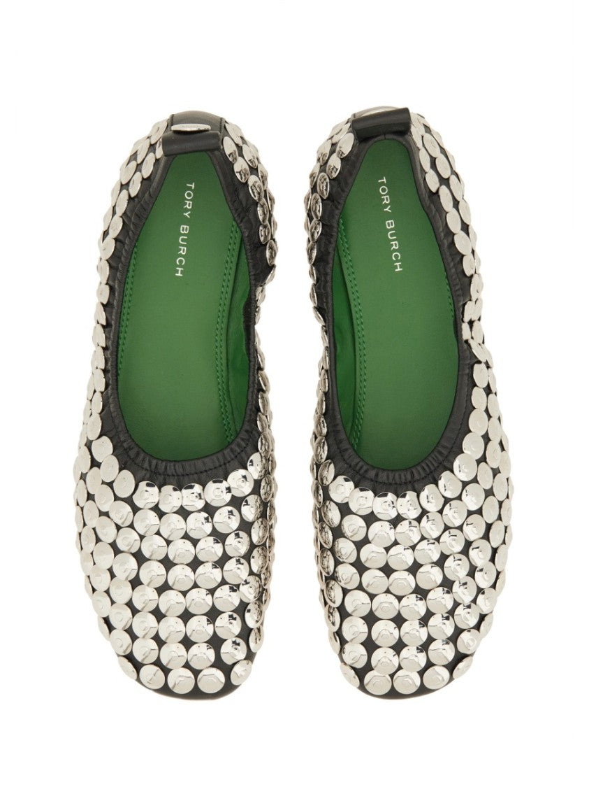 Tory Burch "Silver" Ballerina
