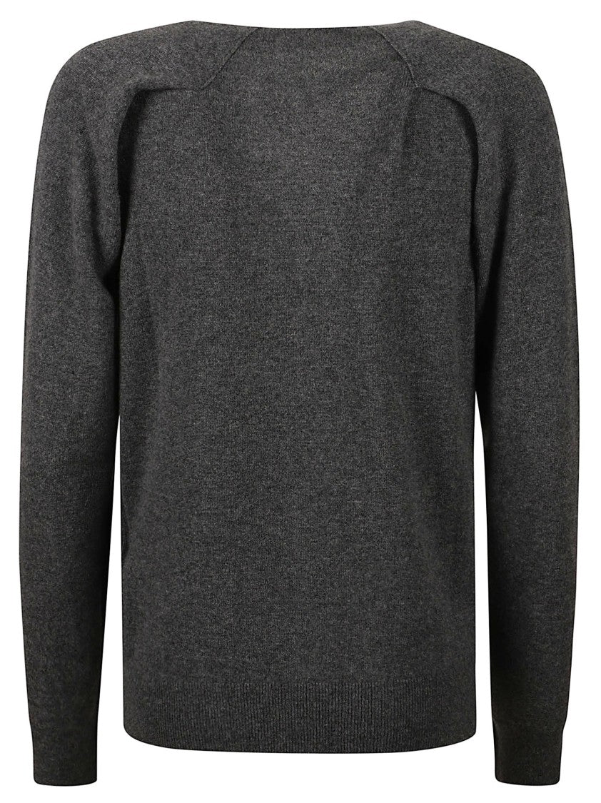 Jil Sander Open Armhole Dark Grey Knit Sweater