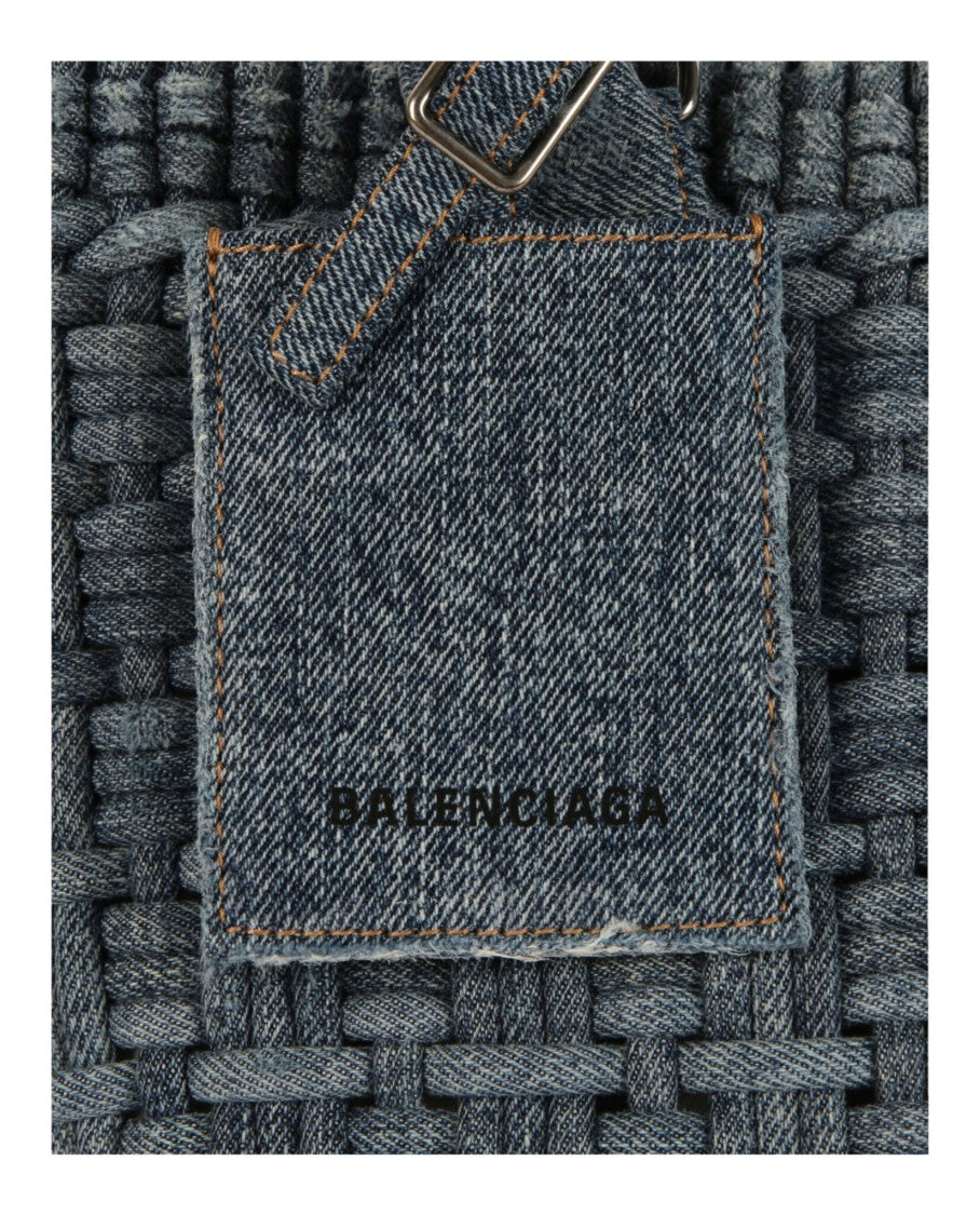 Balenciaga Bistro Xs Basket Top Handle Bag In Denim