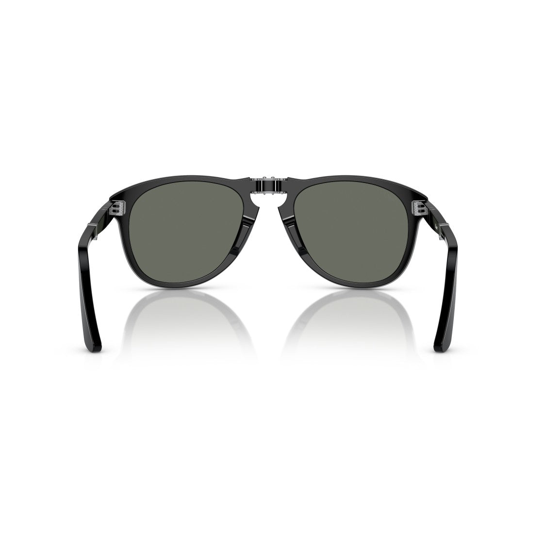 Persol 0Po0714 Rounded Black Acetate Sunglasses With Keyhole Bridge