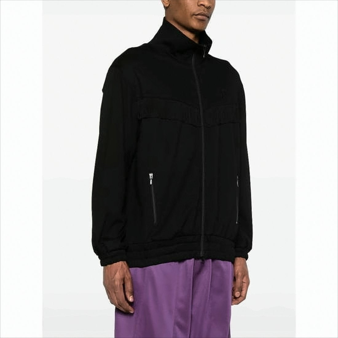 Needles Fringe-Detail Black Jacket With Zippered Pockets