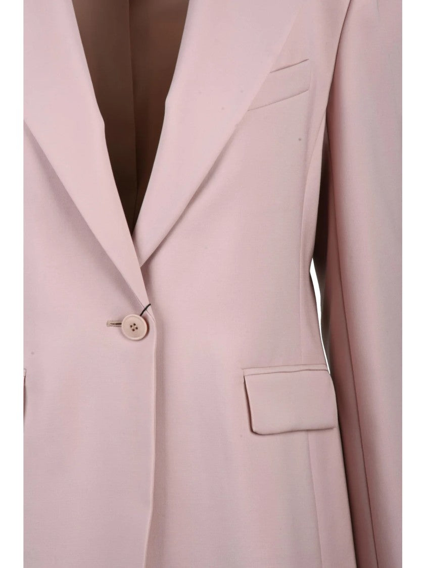Max Mara Pink Virgin Wool Tailored Blazer