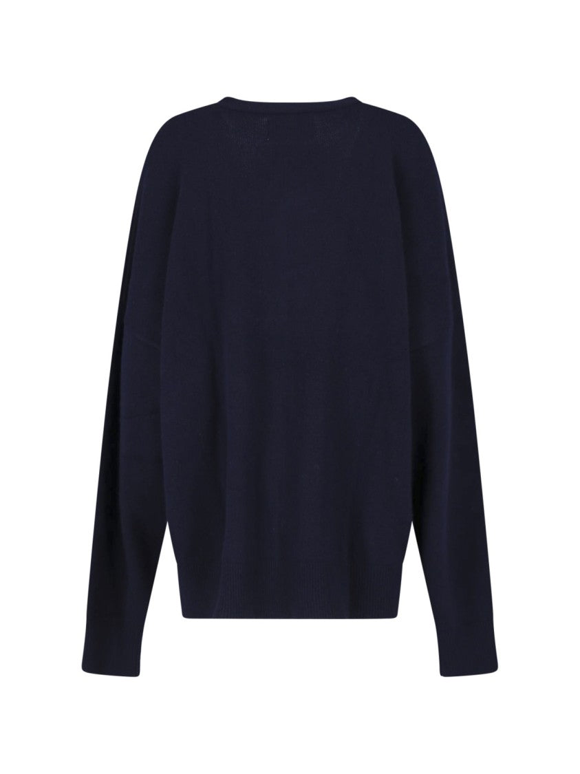 Extreme Cashmere Blue Simo V-Neck Cashmere Button Cardigan