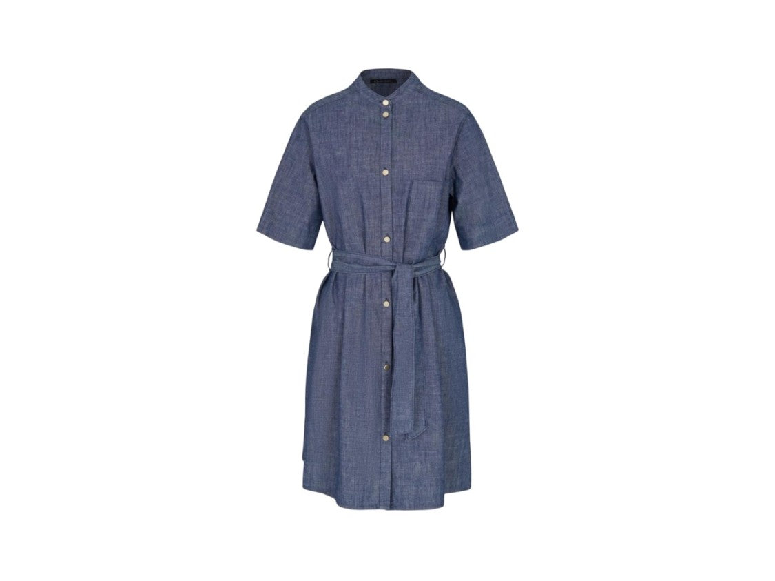 Armani Exchange Denim Shirt Dress With Mandarin Collar
