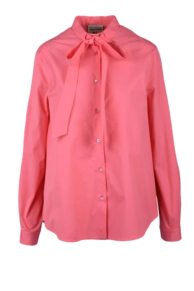 Semi Couture Pink Cotton Elastane Shirt