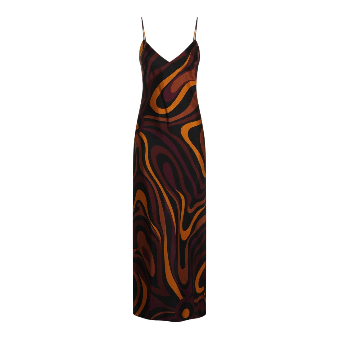 Emilio Pucci Maxi Dress With Dramatic Cape Overlay And Abstract Design