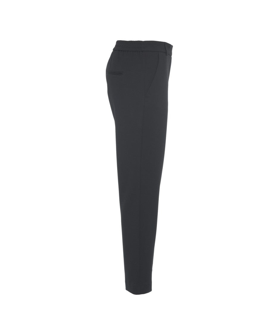 Gender Tailored Black Wool Trousers With Minimalist Design