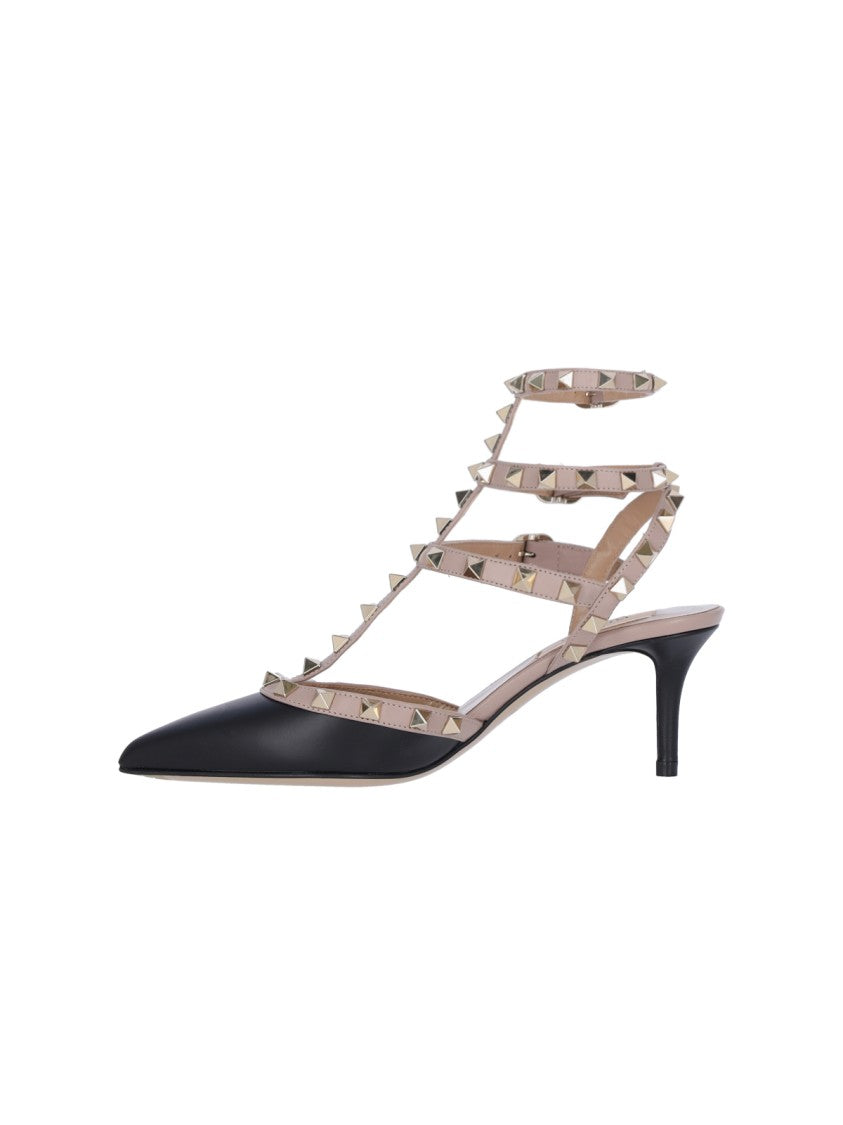 Valentino Garavani Rockstud' Slingback Heels – Black