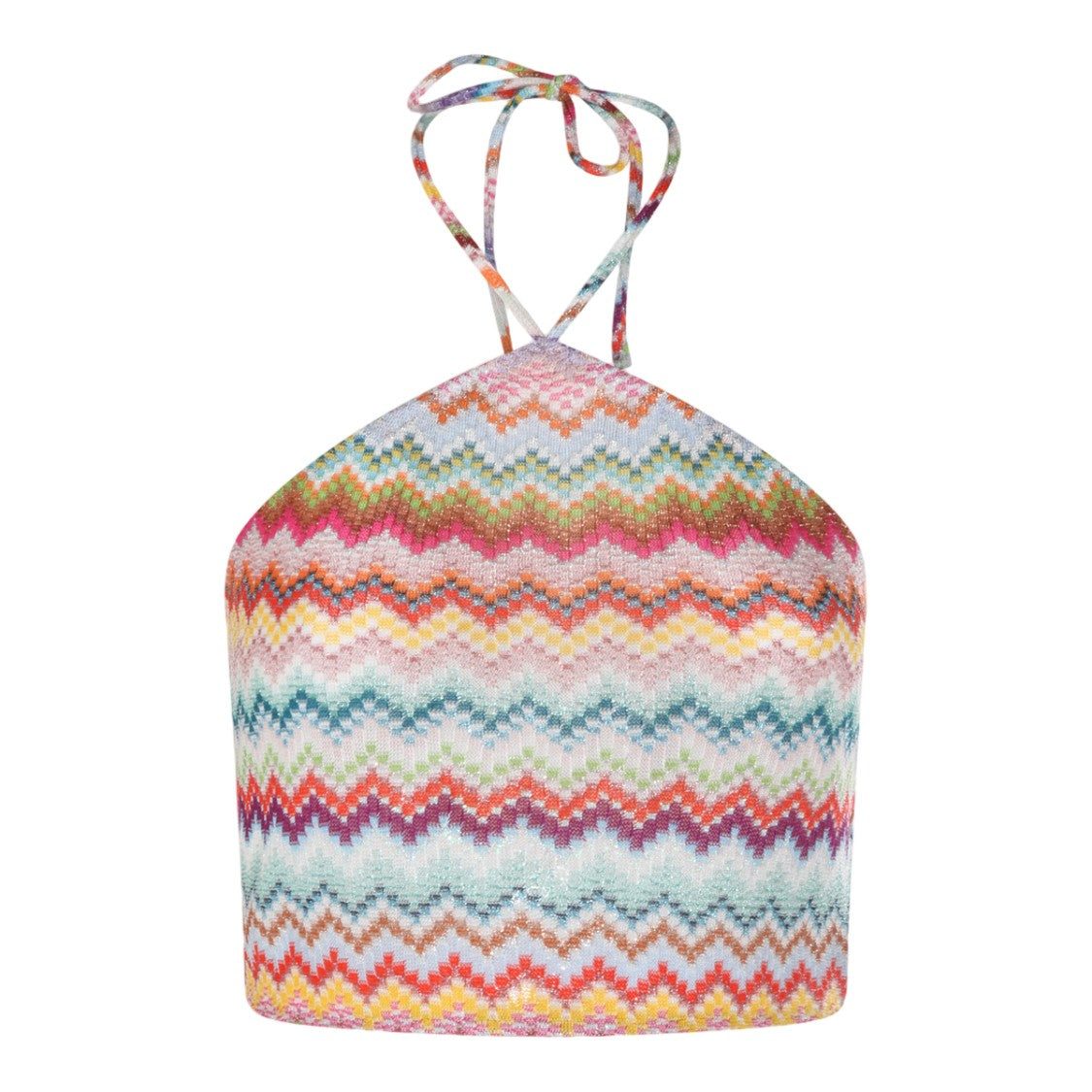 Missoni Zigzag Pattern Halter Neck Top With Ties