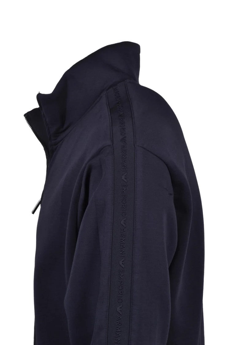 Emporio Armani Zip Sweatshirt Cotton Polyester Stretch - Blue