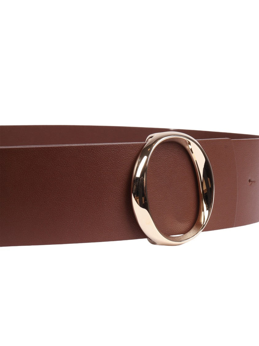 Claudio Orciani Wide Brown Circular Buckle Belt