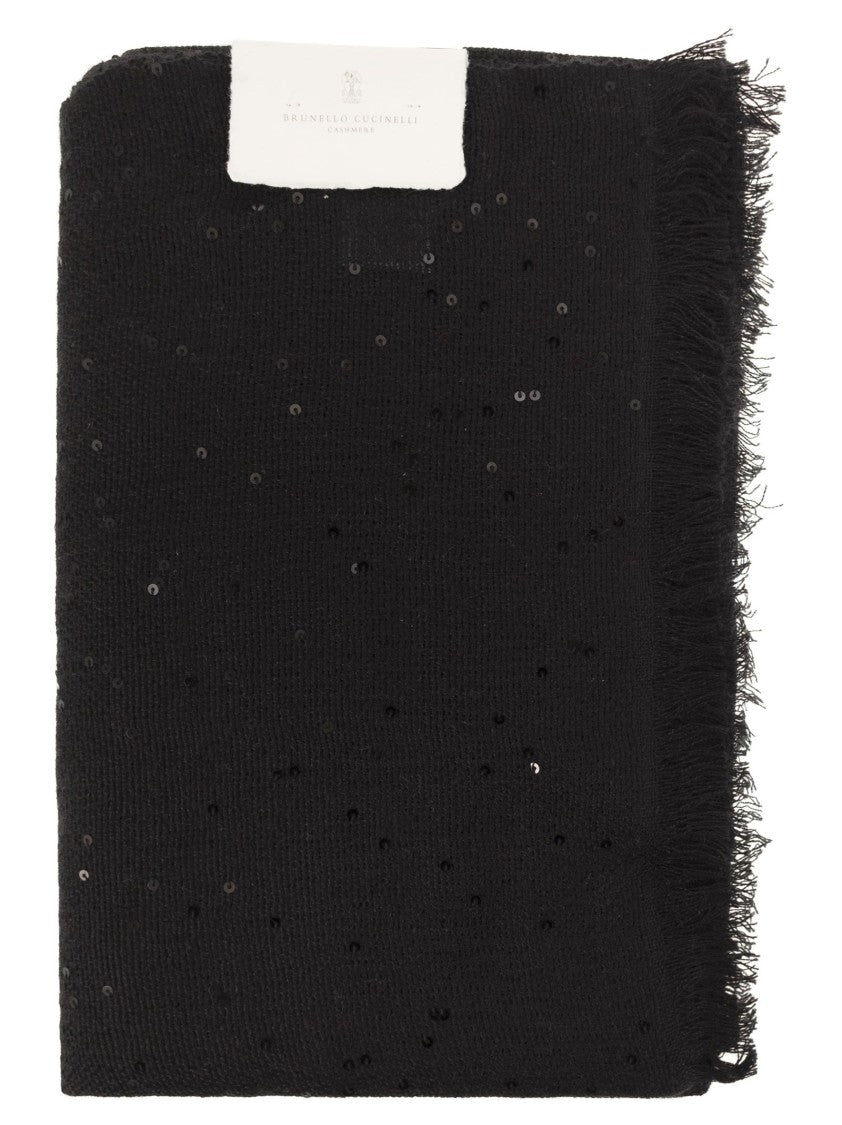 Brunello Cucinelli Diamond Cashmere And Silk Scarf