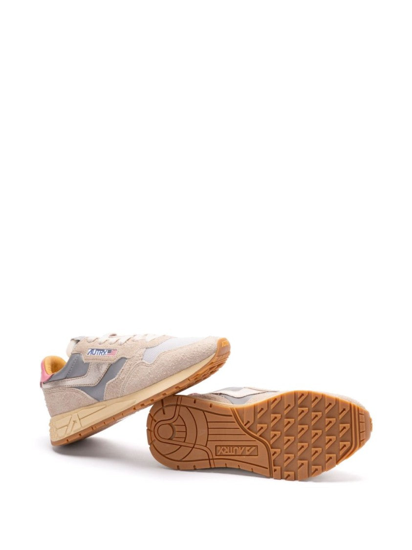Autry Beige Panelled Ridged Sneakers