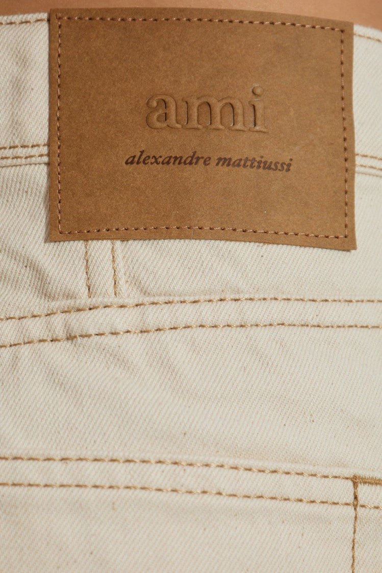 Ami Paris Super Wide Leg Jeans With Relaxed Fit And Timeless Appeal