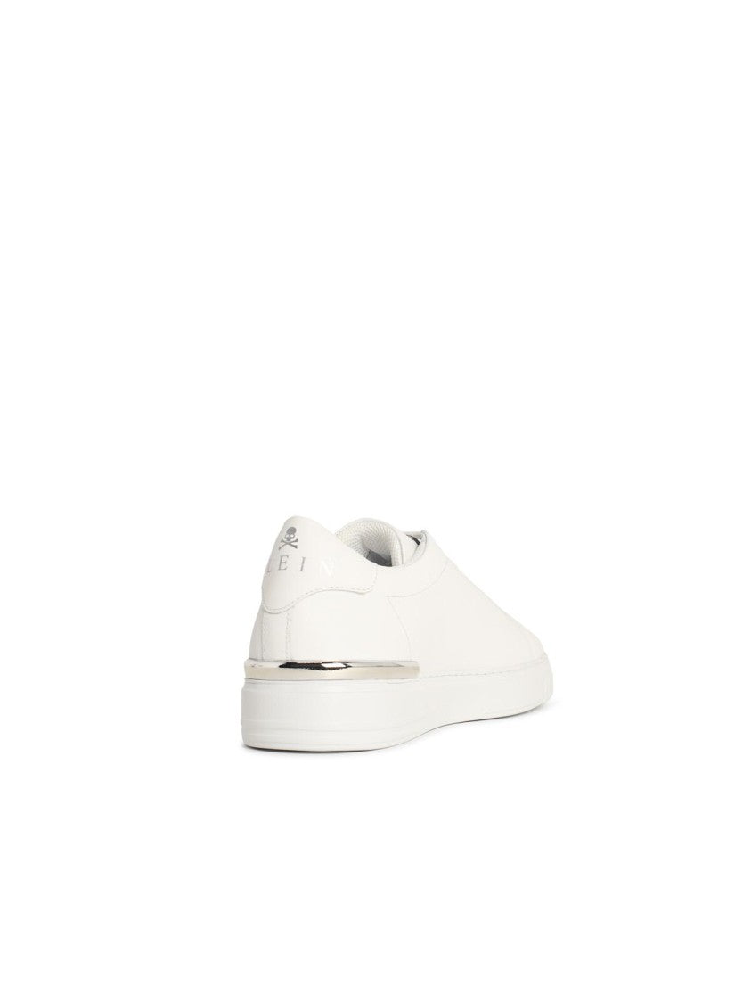 Philipp Plein Hexagon White Leather Sneakers