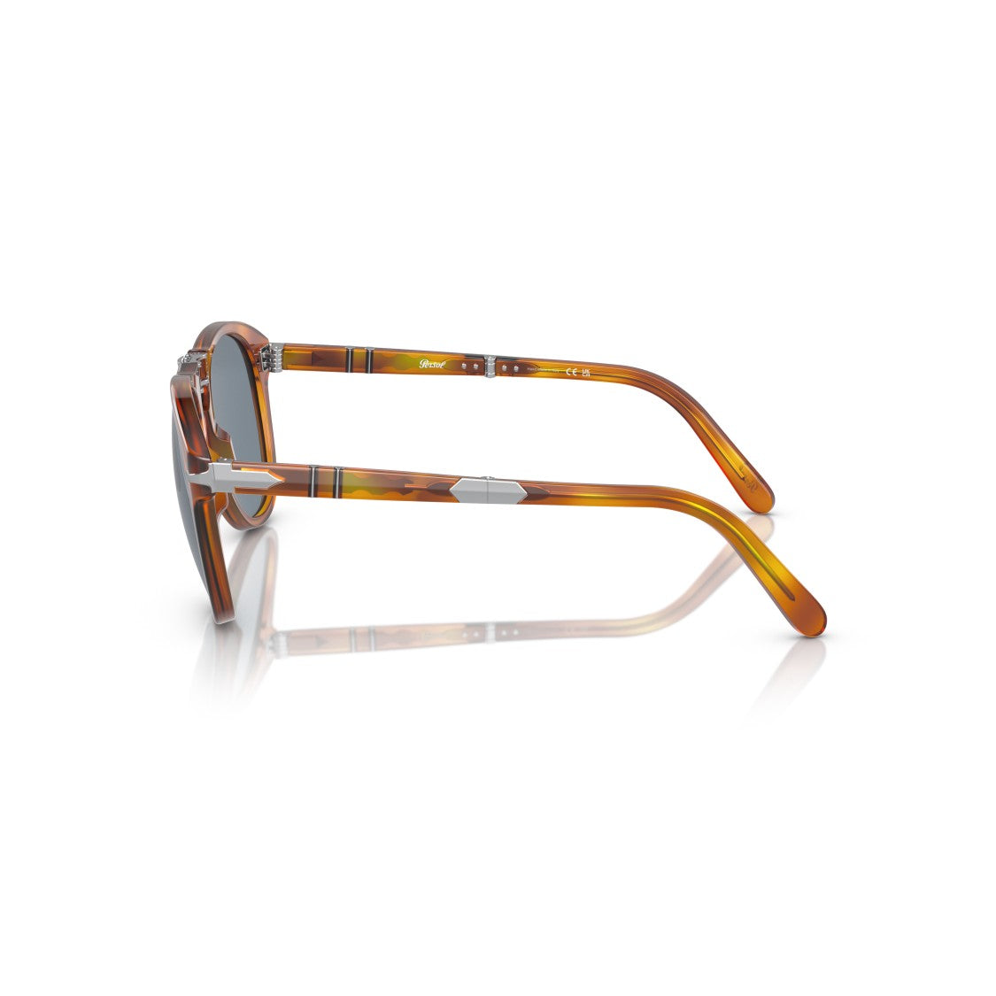Persol 0Po0714sm Translucent Tortoiseshell Acetate Sunglasses With Silver Hardware