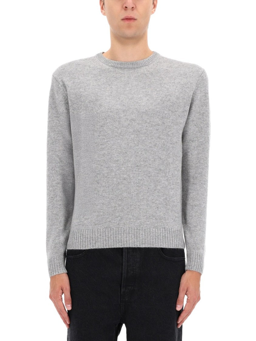 Aspesi Light Grey Knitted Cashmere Sweater