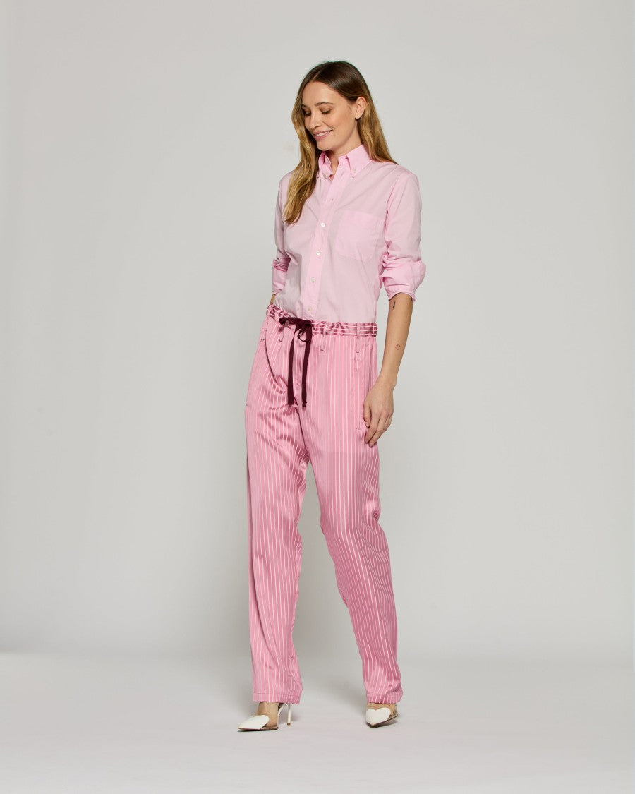 Serena Bute Satin Stripe Utility Jogger - Pink