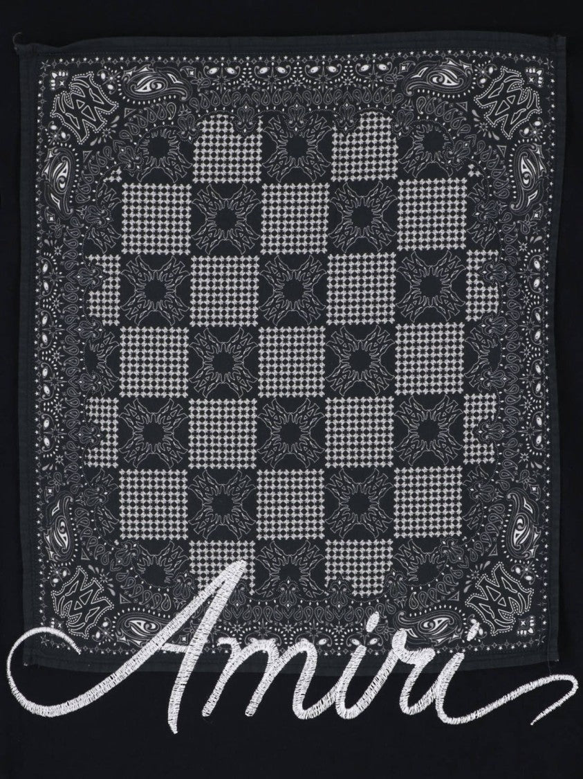 Amiri Black Logo Print Cotton T-Shirt
