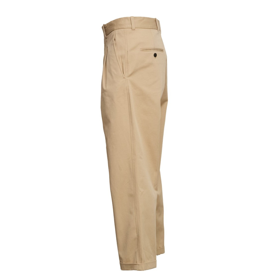 Drôle De Monsieur Double Pleat Cropped Pants With Cuffed Hem