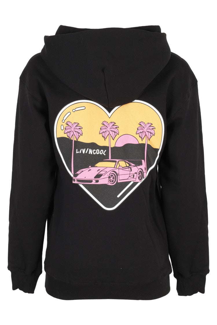 Livin Cool Multicolor Artwork-Embellished Black Hoodie